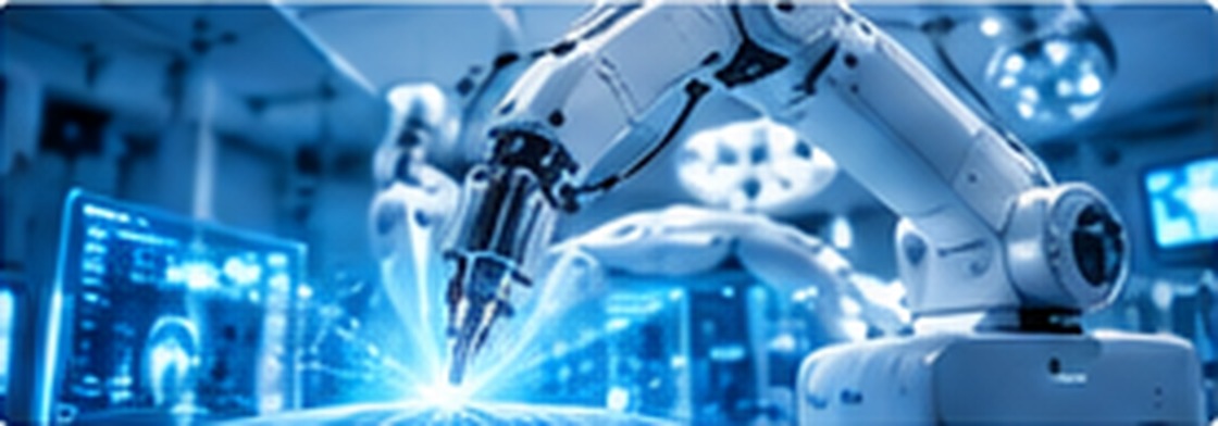 Conceptual illustration of robotic technology in a clinical environment